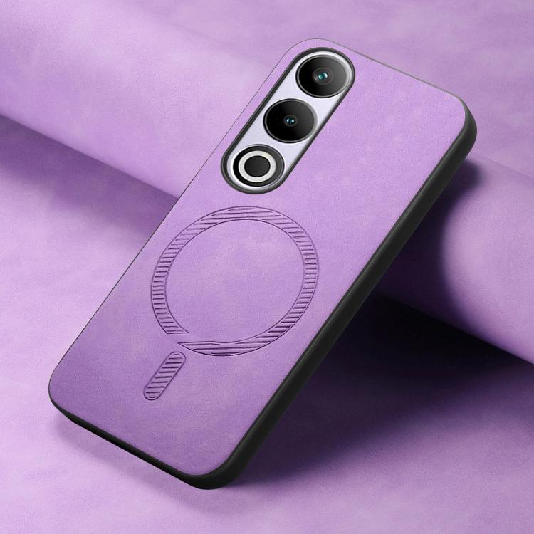 Funda Trasera PU Magsafe Retro para OnePlus Nord CE4 Ace 3V (Morado)