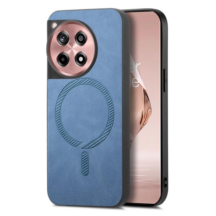 Funda Trasera PU Magsafe Retro para OnePlus Ace 3/12R 5G (Azul)