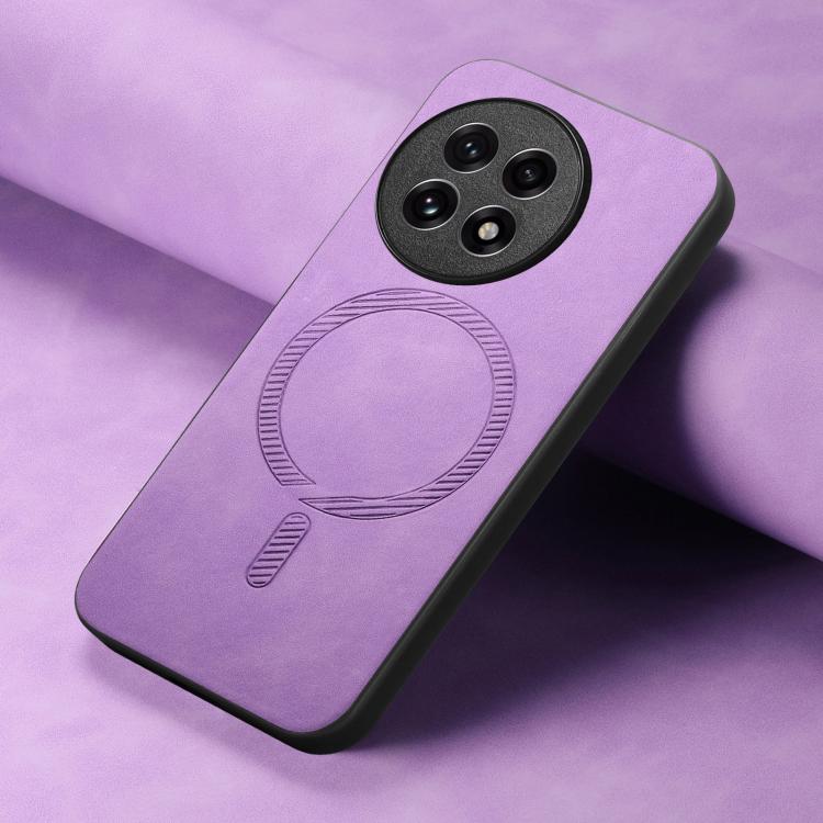 Funda Trasera PU Magsafe Retro para OnePlus 13 (Morado) Color Sólido