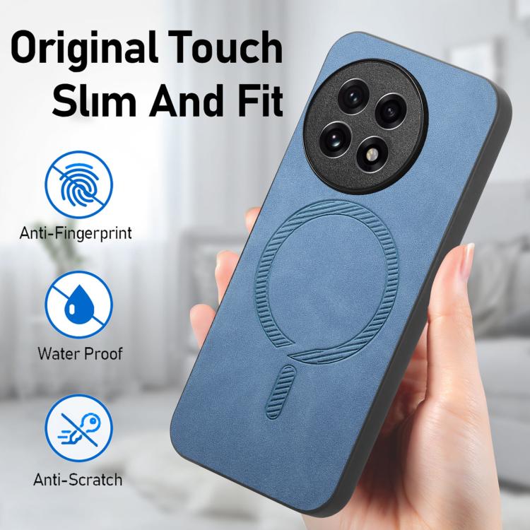 Funda Trasera PU Magsafe Retro Color Sólido para OnePlus Ace 3/12R 5G (Púrpura)