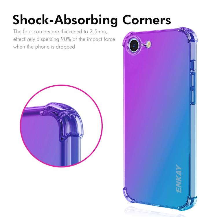 Funda TPU Enkay iPhone 16E Diseño Sombrero y Príncipe (Azul y Rosa)