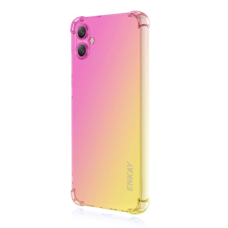 Funda ENKAY Hat-Prince de TPU con degradado y airbag para Samsung Galaxy A07 (oro rosa)