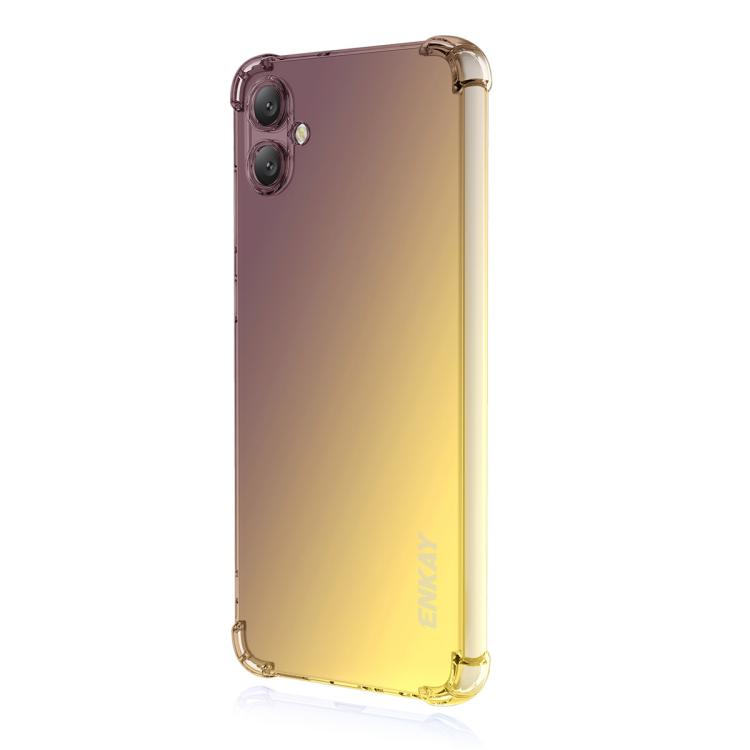 Funda ENKAY Hat-Prince de TPU con degradado y airbag para Samsung Galaxy A07 (morado y dorado)