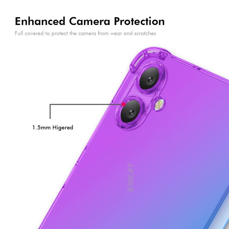 Funda ENKAY Hat-Prince de TPU con degradado y airbag para Samsung Galaxy A07 (azul y rosa)