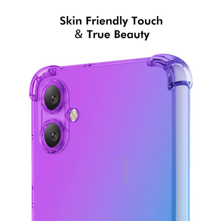 Funda ENKAY Hat-Prince de TPU con degradado y airbag para Samsung Galaxy A07 (azul y rosa)