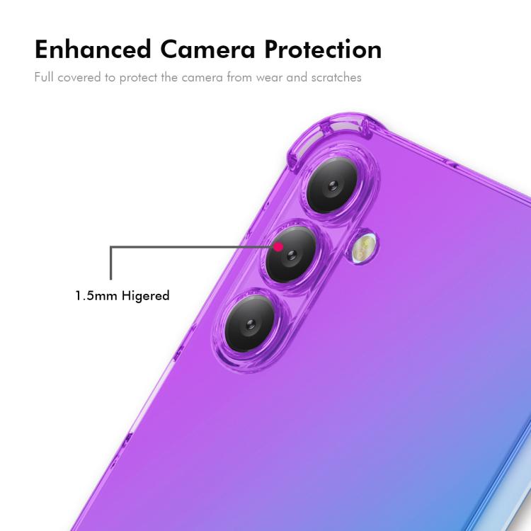 Funda ENKAY Hat-Prince de TPU con degradado y airbag para Samsung Galaxy A17 (azul y rosa)