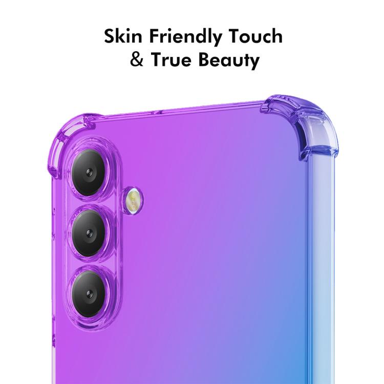Funda ENKAY Hat-Prince de TPU con degradado y airbag para Samsung Galaxy A17 (azul y rosa)