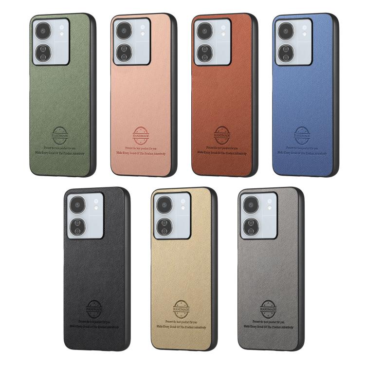 Funda trasera de piel y sarga para Redmi Turbo 4 Pro (negra)
