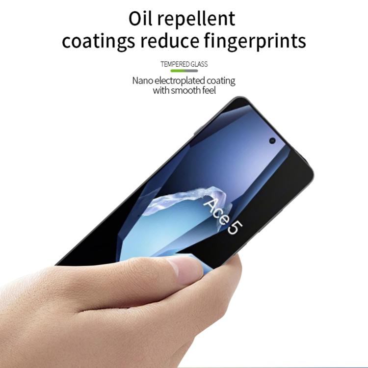 Película de Vidrio Templado Mofi 9H 3D para Pantalla Curva OnePlus Ace 5 y Ace 5 Pro (Negro)