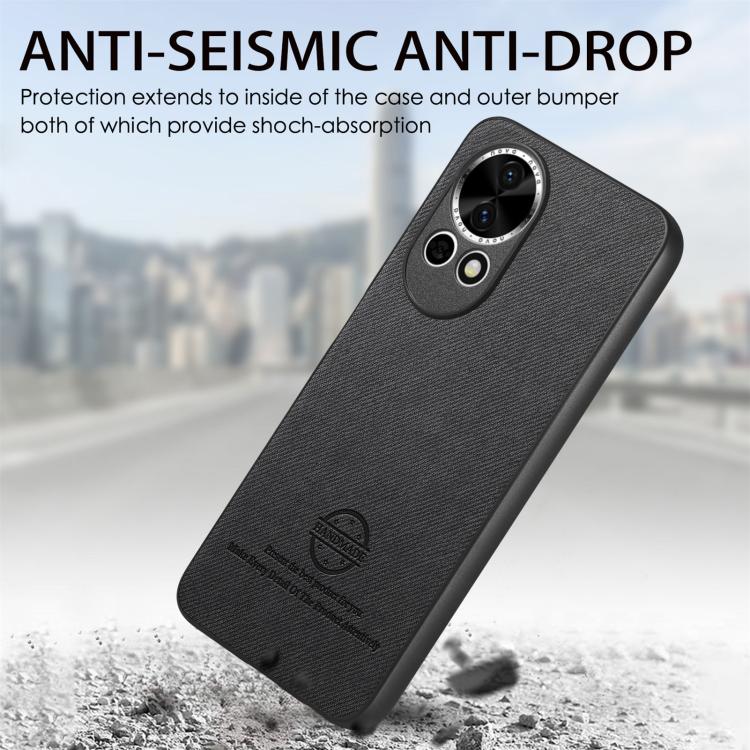 Funda de Piel de Sarga con Parte Trasera de Cuero para Huawei Nova 13 (Negra)
