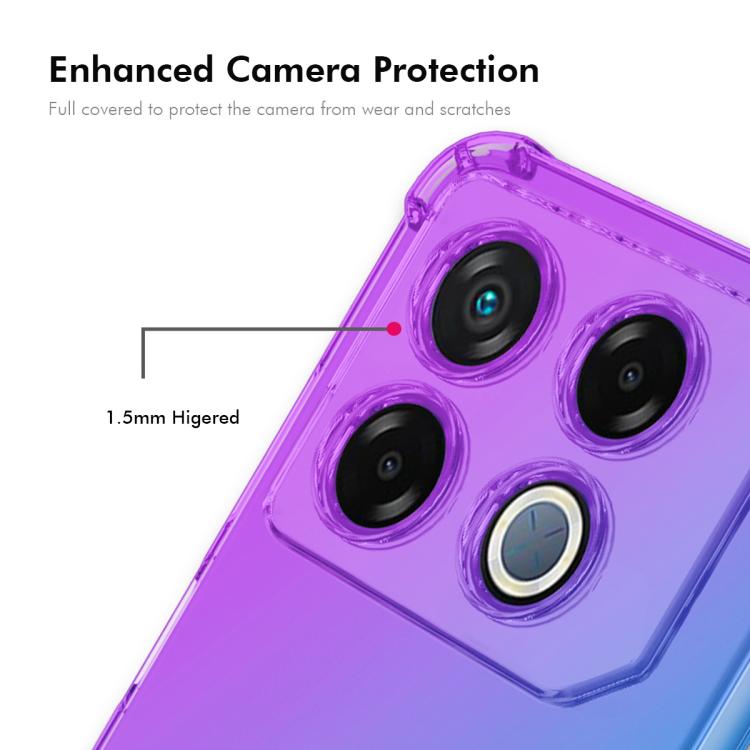 Funda TPU Enkay Hat-Prince con Diseño Sombrero y Bolsa de Aire para Infinix Gt 20 Pro (Morado y Dorado)