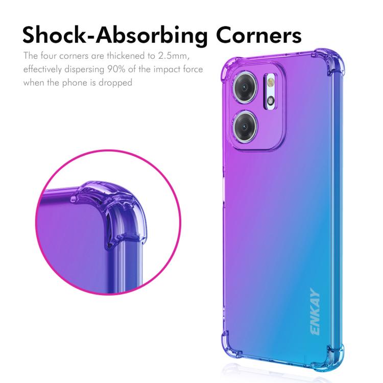 Funda TPU Enkay Hat-Prince con Diseño Sombrero y Bolsa de Aire para Infinix Hot 50I/Smart 9 (Morado y Dorado)