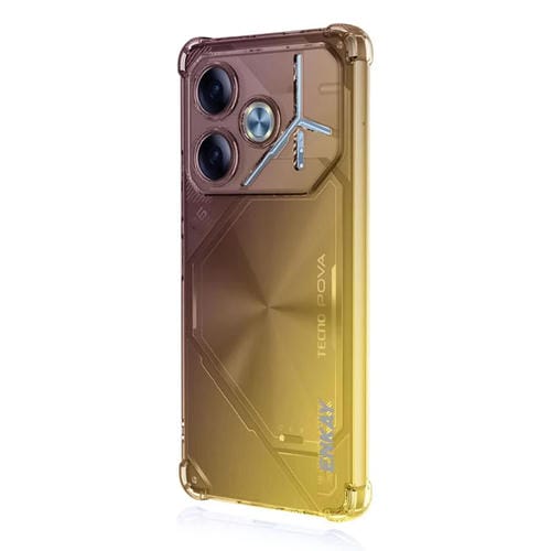 Funda TPU Enkay Hat-Prince para Tecno Pova 6 5G con Bolsa de Aire y Degradado (Morado y Dorado)