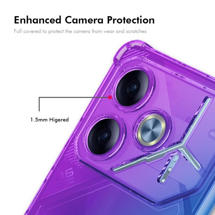 Funda TPU Enkay Hat-Prince para Tecno Pova 6 5G con Bolsa de Aire y Degradado (Morado y Dorado)