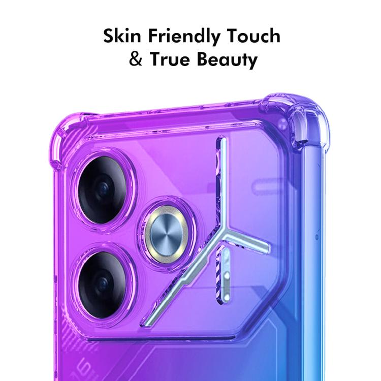 Funda TPU Enkay Hat-Prince para Tecno Pova 6 5G con Bolsa de Aire y Degradado (Morado y Dorado)