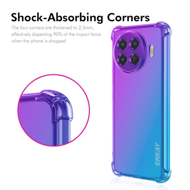 Funda TPU Enkay Hat-Prince Gradient Airbag para Tecno Spark 20 Pro+ 4G (Morado y Dorado)