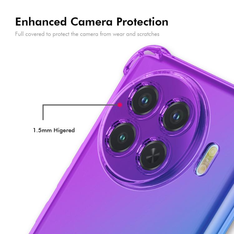 Funda TPU Enkay Hat-Prince Gradient Airbag para Tecno Spark 20 Pro+ 4G (Morado y Dorado)
