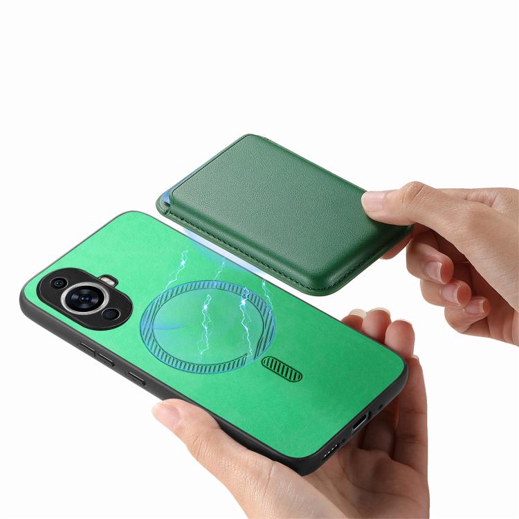 Funda Trasera de PU con Tarjetero Magsafe para Huawei Nova 13 (Verde)
