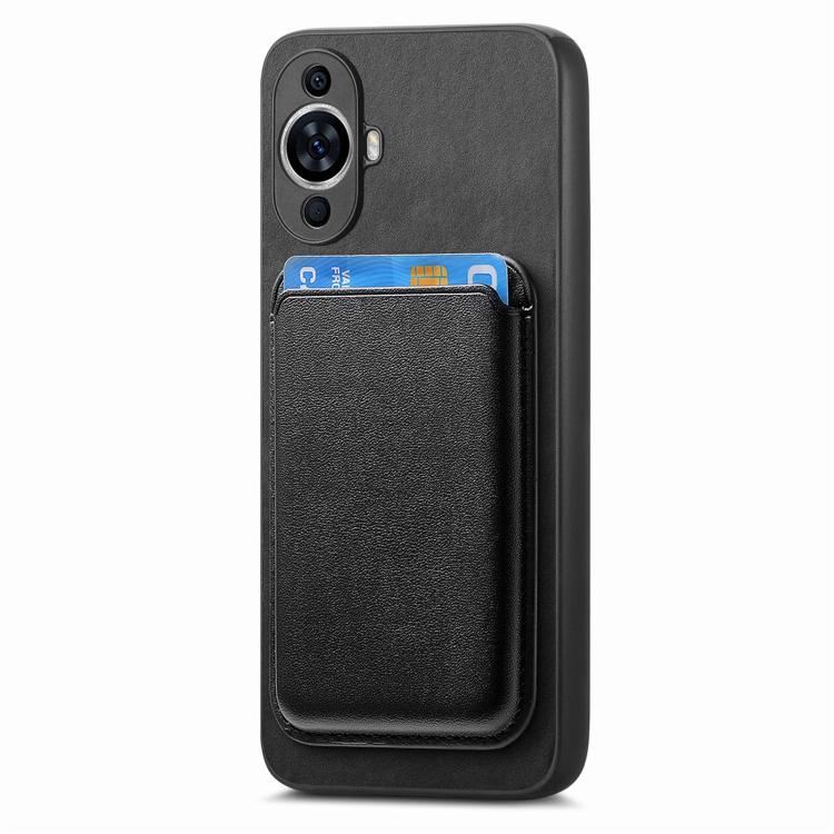Funda Trasera PU con Tarjetero Magsafe para Huawei Nova 13 (Negro)