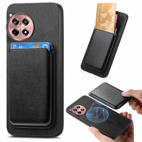 Funda Trasera PU con Tarjetero Magsafe Retro para OnePlus Ace 3/12R 5G (Negra)