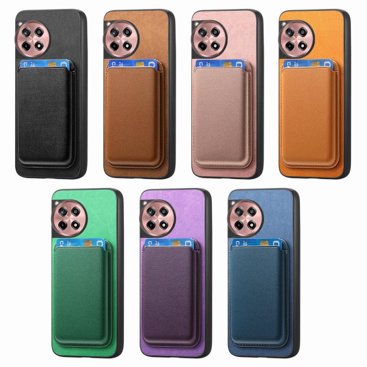 Funda Trasera PU con Tarjetero Magsafe Retro para OnePlus Ace 5/5 Pro (Azul)