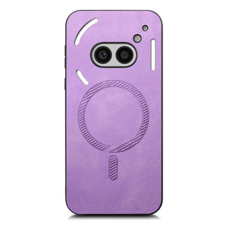 Funda Trasera Magnética de PU para Teléfono 2A Retro Magsafe (Morado)