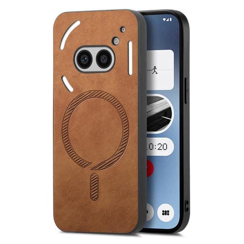 Funda Trasera Magnética de PU para Teléfono 2A Retro Magsafe (Marrón)