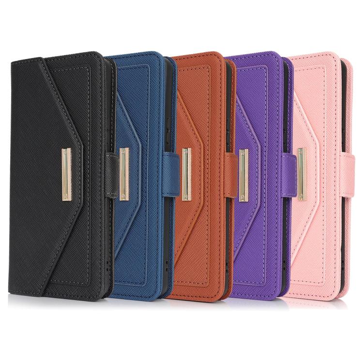 Funda de Cuero Textura Cruzada con Cordón para Sony Xperia 10 Vi (Rosa)
