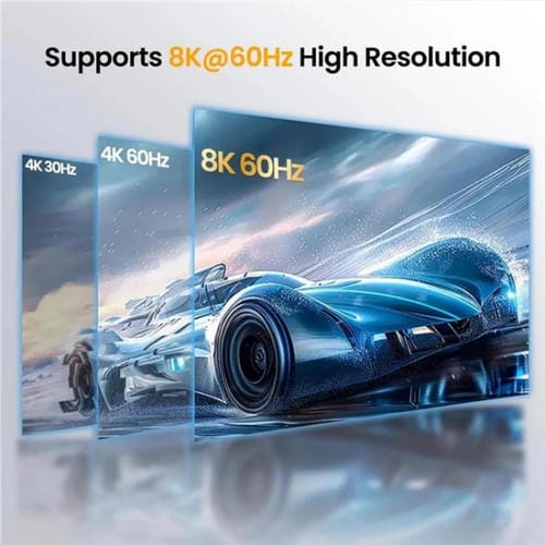 Adaptador Q8-3 Conmutador HDMI 2.1 Ultrafino 3X1 para Consolas de Juegos, PC y TV Box 8K 60Hz