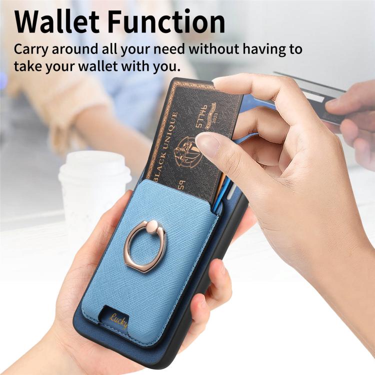 Funda para Nothing Phone 2A con Ranuras para Tarjetas y Anillo de Cuero (Marrón)