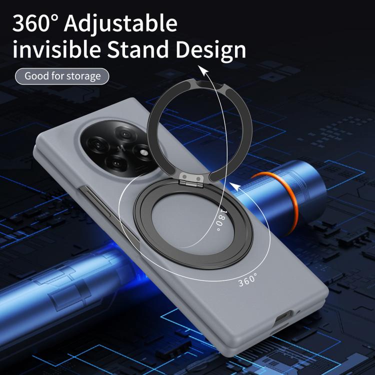 Funda a Prueba de Golpes con Soporte Giratorio Thunderbolt 360 para Oppo Find N5 (Gris)