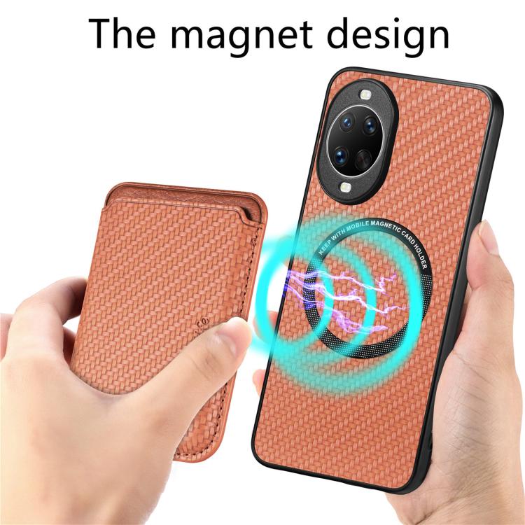 Funda de cuero con tapa Magsafe para Huawei Nova 14 Ultra (marrón)