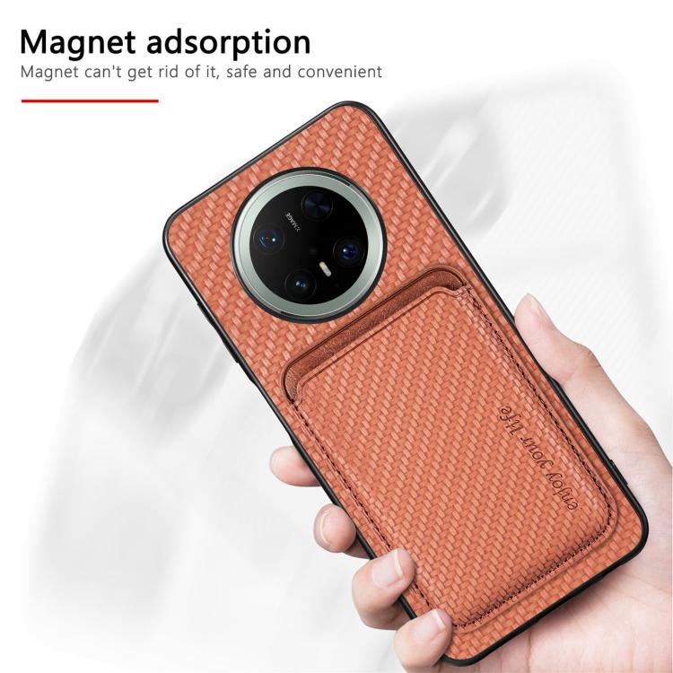 Funda de cuero con tapa Magsafe para Huawei Nova 14 Ultra (marrón)