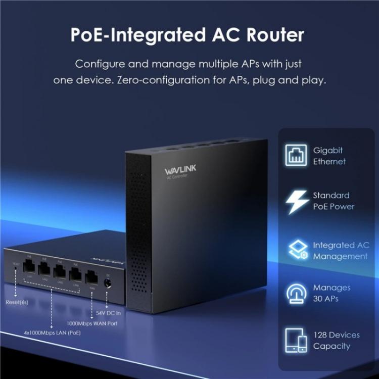 Conmutador PoE WAVLINK WN701AE IEEE 802.3AF/AT detección automática gestión centralizada (AU)