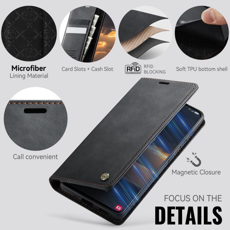 Funda CaseMe 033 para Samsung Galaxy S21 5G, forro de piel de becerro, microfibra, con bloqueo RFID (negra)