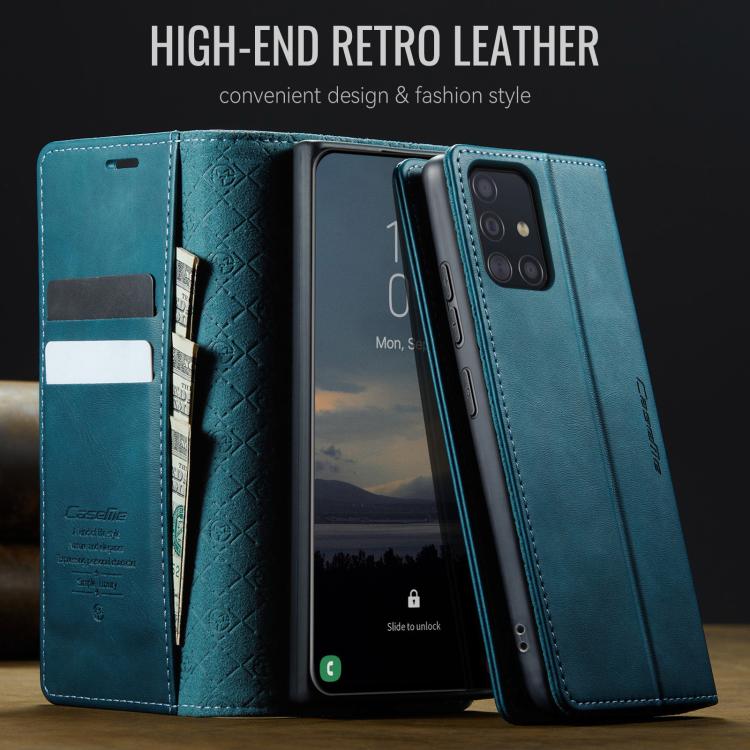 Funda para Samsung Galaxy A51 CaseMe 033 con forro de piel de becerro, microfibra y bloqueo RFID (verde)