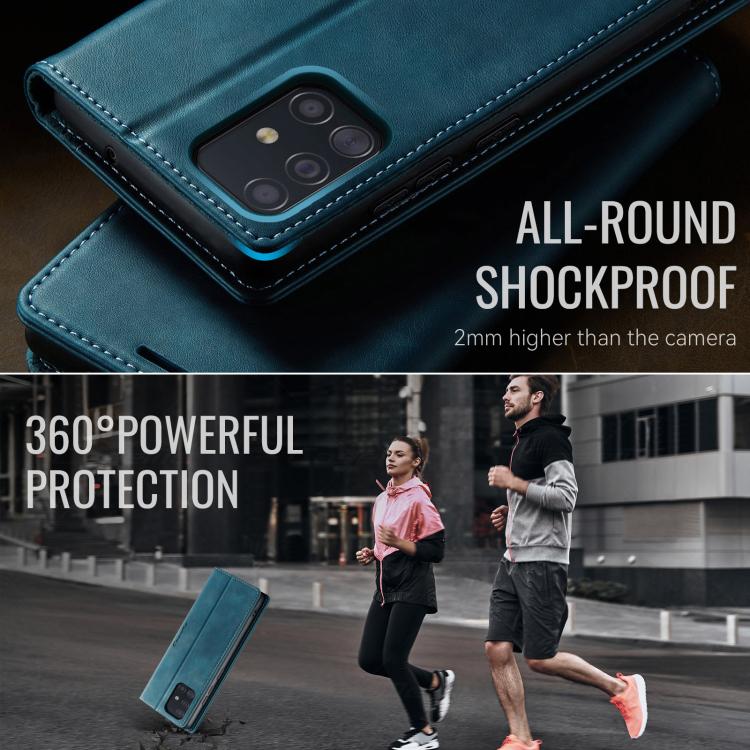 Funda para Samsung Galaxy A51 CaseMe 033 con forro de piel de becerro, microfibra y bloqueo RFID (verde)
