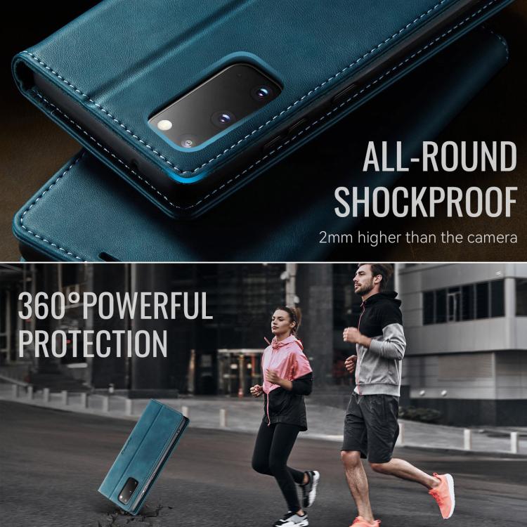 Funda para Samsung Galaxy S20 CaseMe 033 con forro de piel de becerro, microfibra y bloqueo RFID (verde)