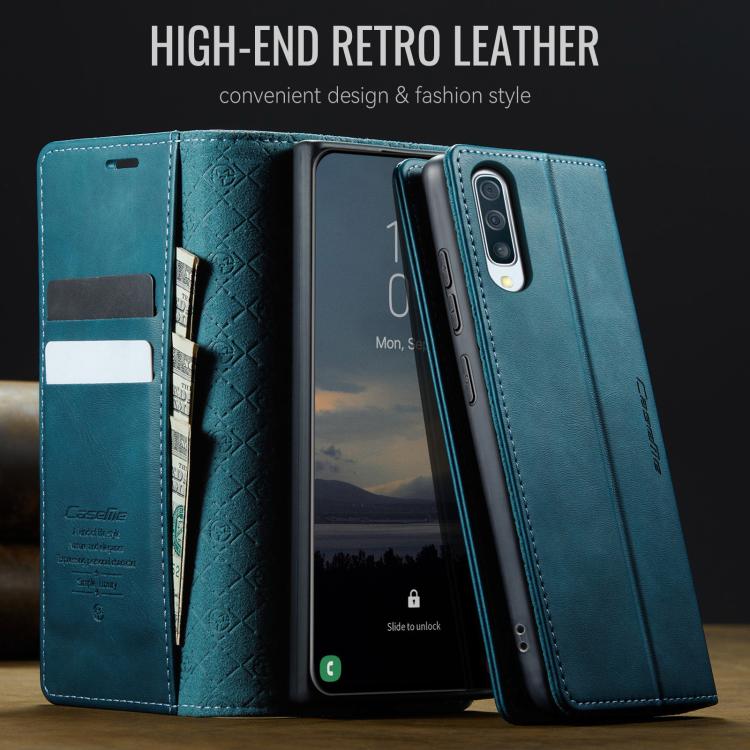 Funda CaseMe 033 para Samsung Galaxy A50s/A30s, forro de piel de becerro, microfibra y bloqueo RFID (verde)