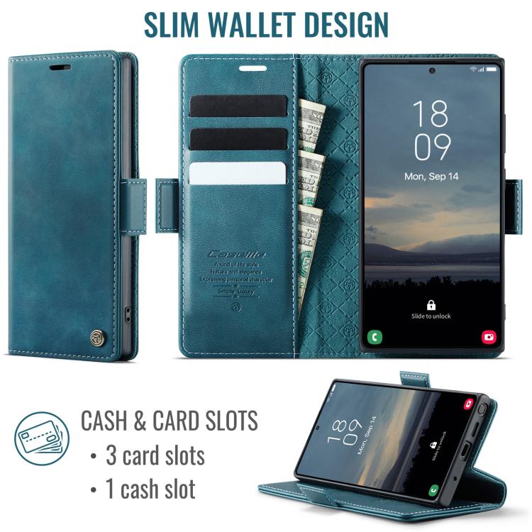 Funda CaseMe 033 para Samsung Galaxy Note10+, forro de piel de becerro, microfibra y bloqueo RFID (verde)