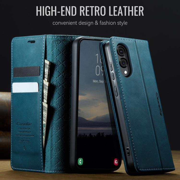 Funda para Samsung Galaxy S25 Edge CaseMe 033 con forro de piel de becerro, microfibra y bloqueo RFID (verde)
