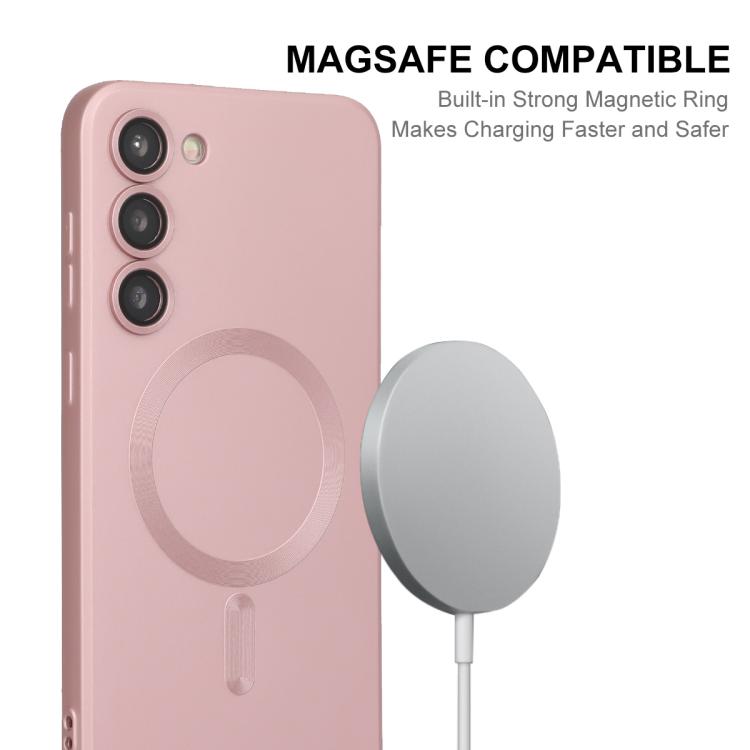 ENKAY - Funda de TPU mate MagSafe con película para lente para Samsung Galaxy A55 (color borgoña)