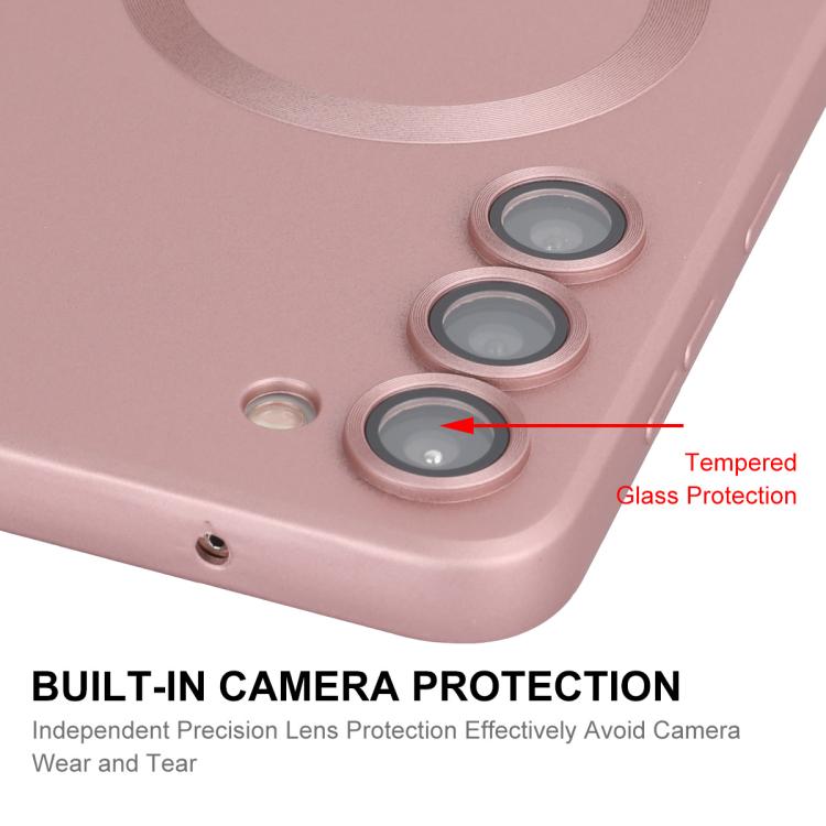 ENKAY - Funda de TPU mate MagSafe con película para lente para Samsung Galaxy A55 (color borgoña)
