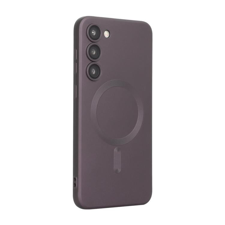 ENKAY - Funda de TPU mate MagSafe con película para lente para Samsung Galaxy A54 (color borgoña)