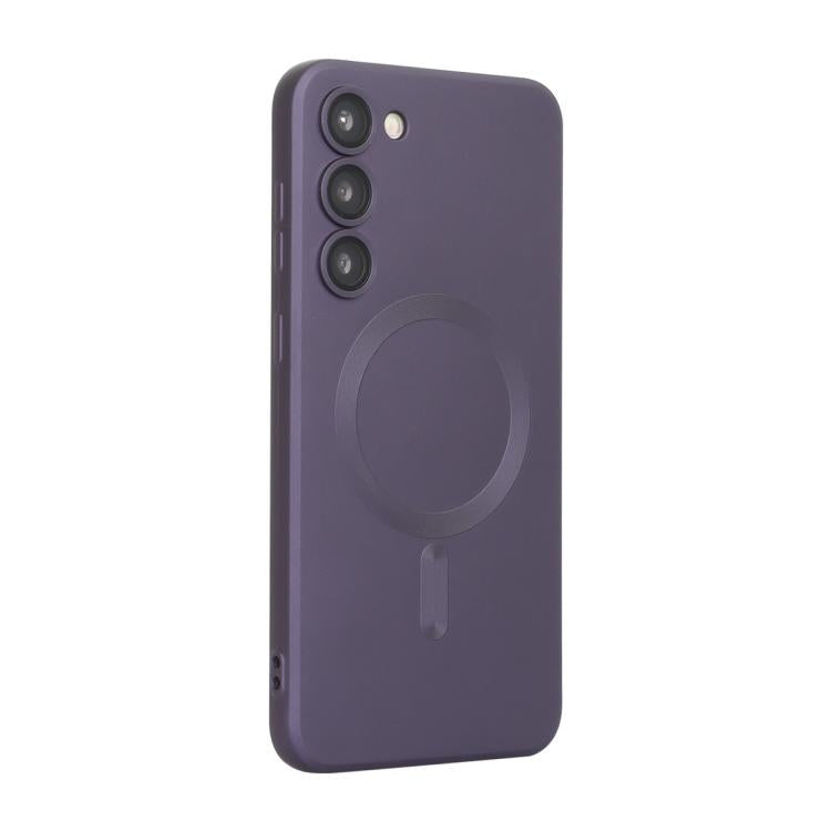 ENKAY - Funda de TPU mate MagSafe con película para lente para Samsung Galaxy A25 (morado)