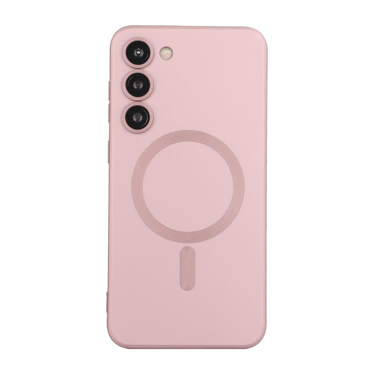 ENKAY - Funda de TPU mate MagSafe con película para lente para Samsung Galaxy A24 (color borgoña)