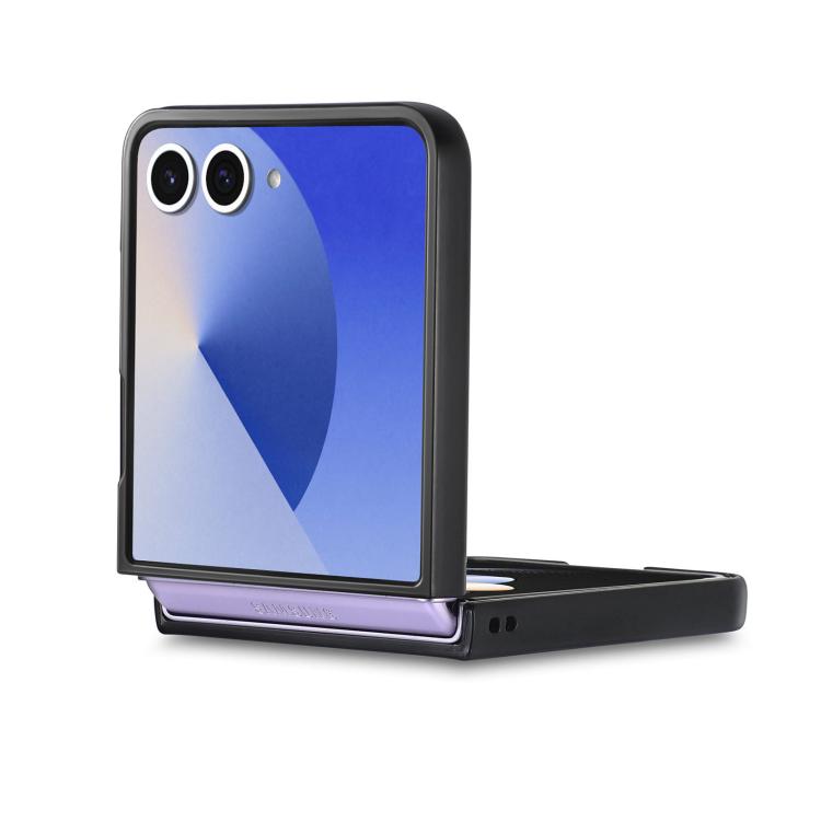 Funda trasera de cuero vintage para Samsung Galaxy Z Flip 7 5G (azul)