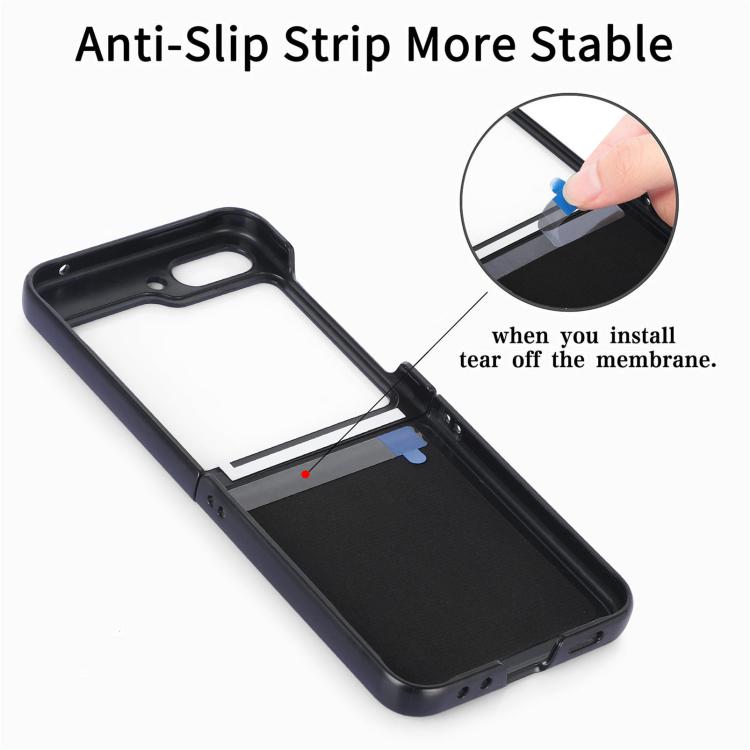 Funda trasera de cuero vintage para Samsung Galaxy Z Flip 7 5G (morado)