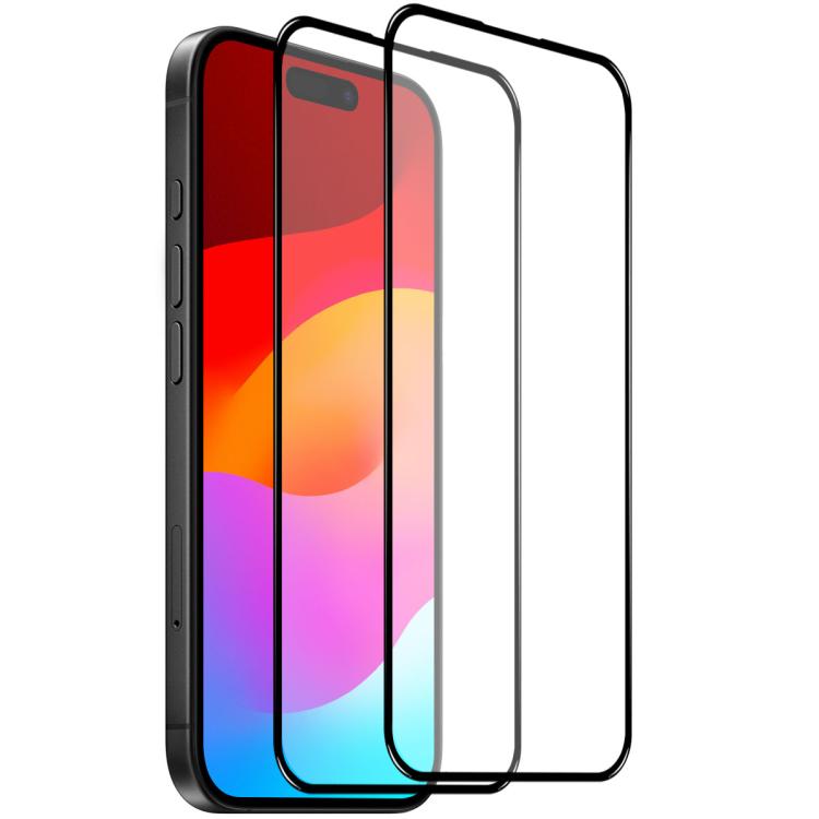 Para iPhone 17, 2 piezas NORTHJO A++ de 0,3 mm, película de vidrio templado con impresión de seda y pegamento completo
