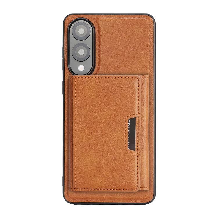 Funda de cuero plegable triple Kalebol con imán fuerte MagSafe para Samsung Galaxy S25 Edge 5G (marrón)